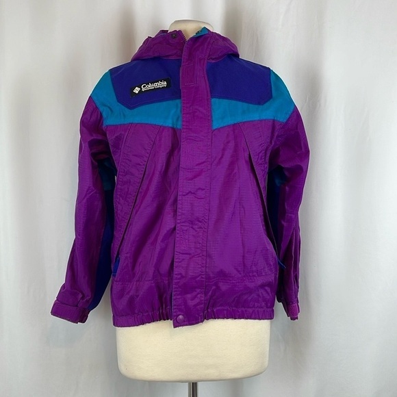 Vintage 90s Columbia Ski Jacket Shell‎ with Hood size 10/12 Girls - Picture 1 of 14